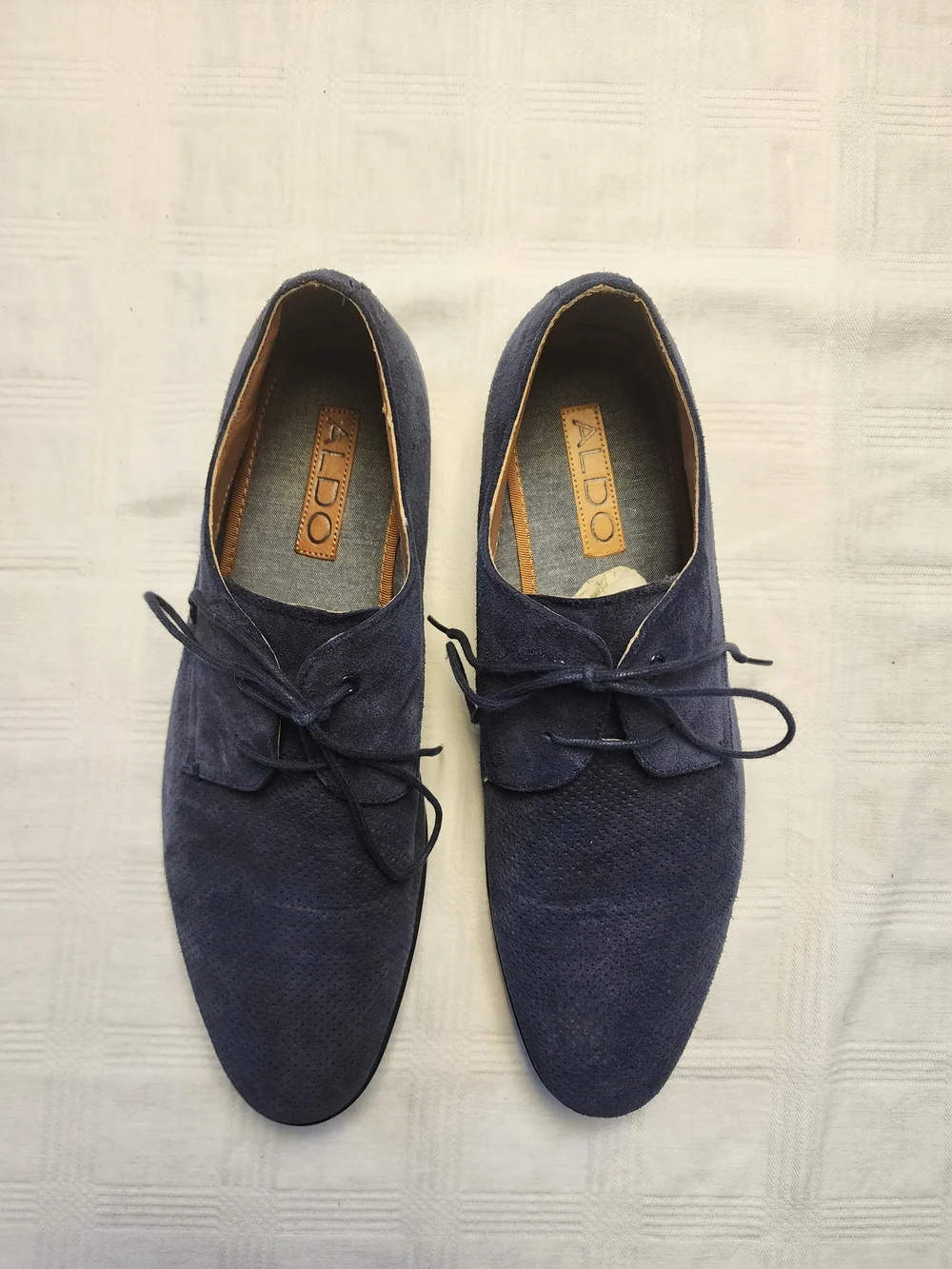 Aldo Men's Navy Perforated Suede Derby Shoes